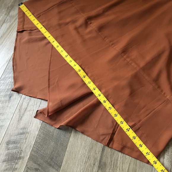 NWOT Flowy Boho Chestnut Brown High Low Dress - Picture 13 of 16